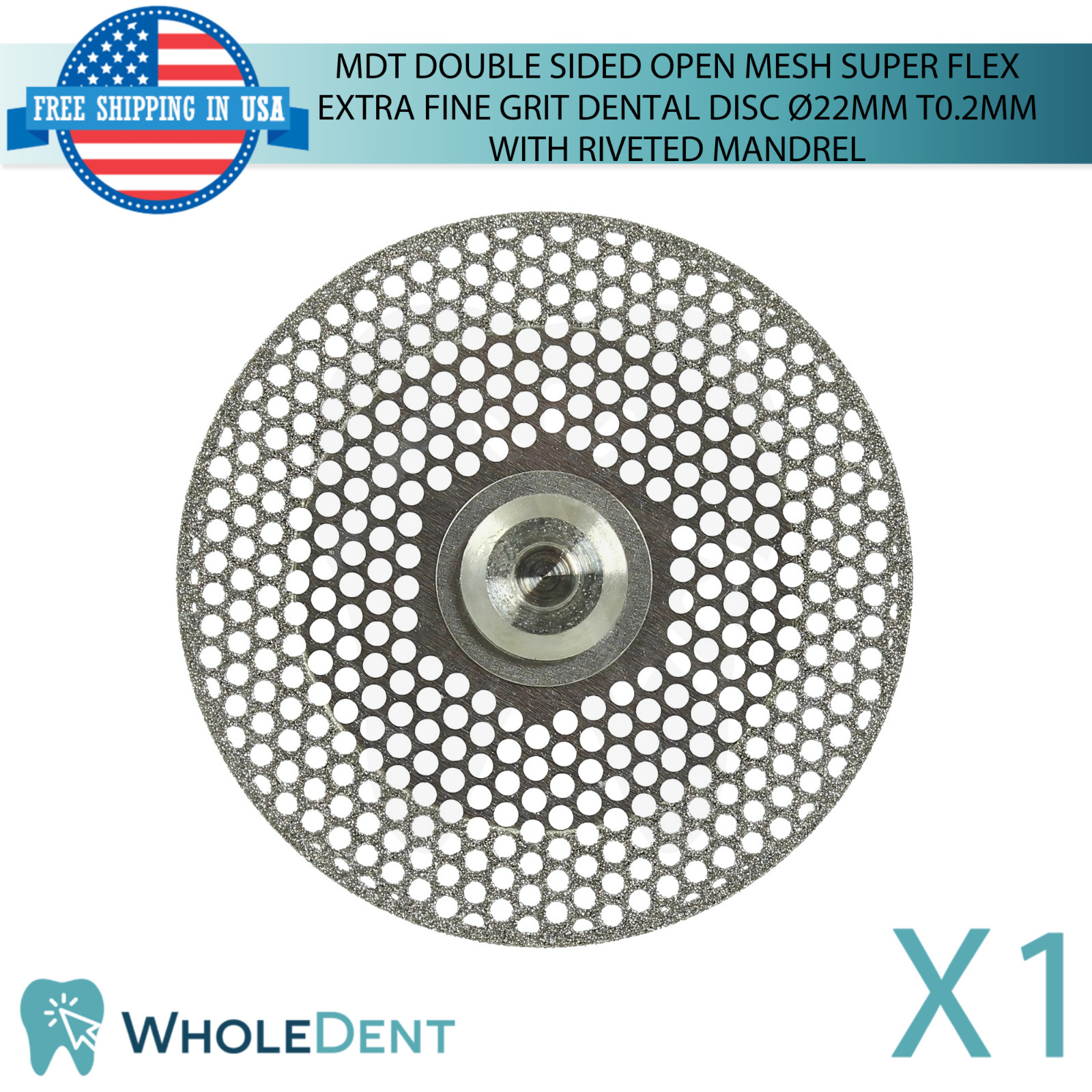 Extra Fine Grit Double Sided Open Mesh Flex Dental Lab Disc Ø22mm Thick 0.20mm