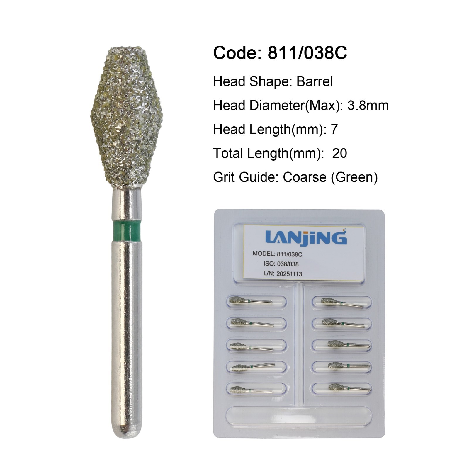 Dental Diamond FG Burs Round End Taper Cylinder Football Pear Barrel High Speed