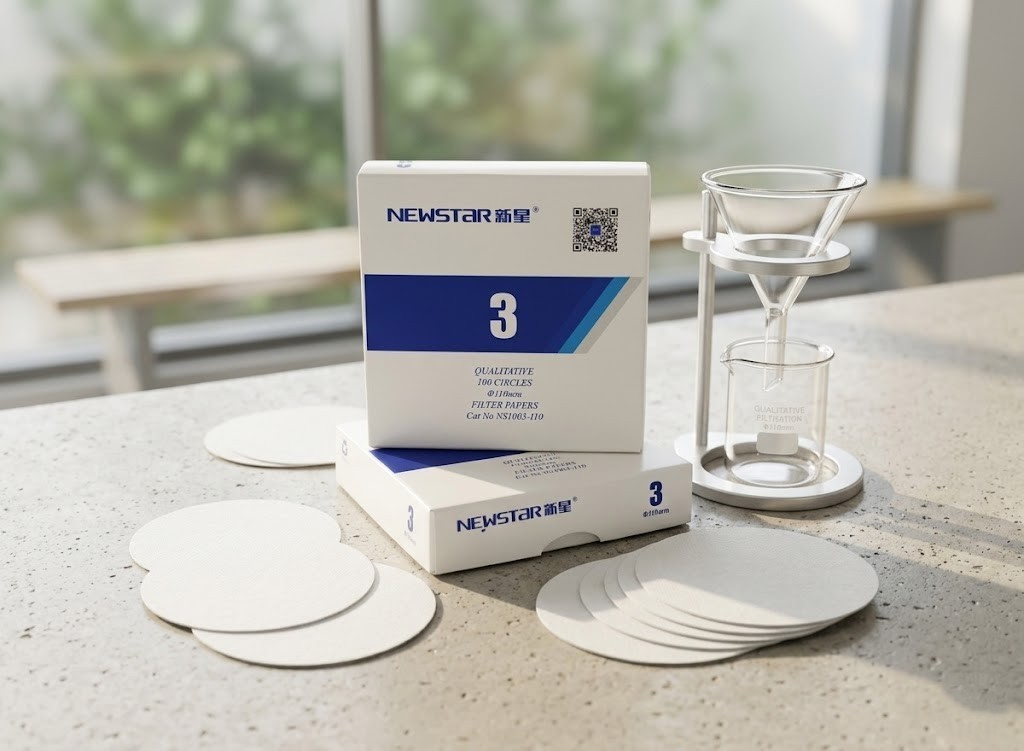 1000pcs Grade 3 Qualitative Filter Paper 6µm, 70-320mm Circles Standard