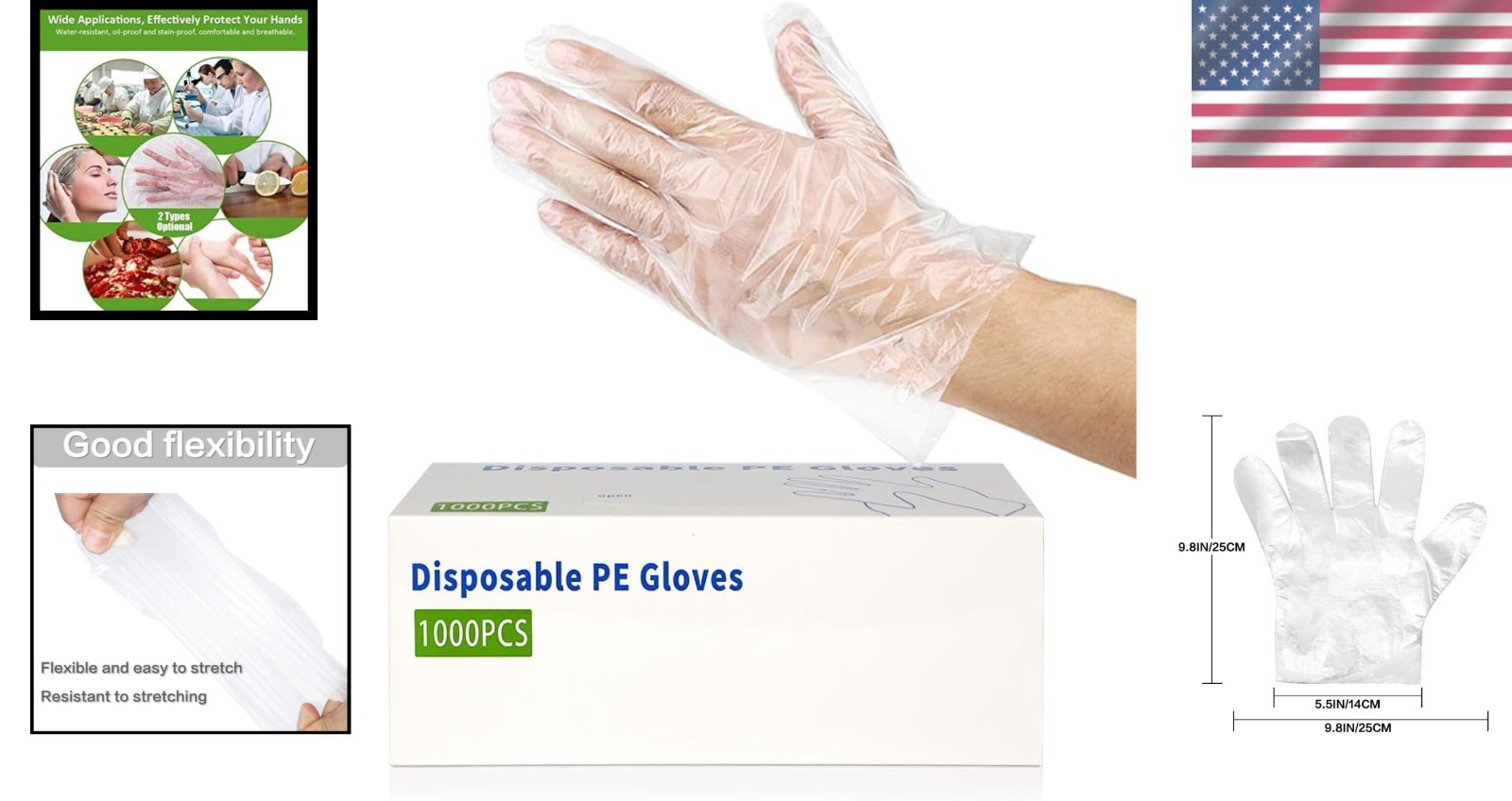 1000 Count Disposable Gloves for Food Handling