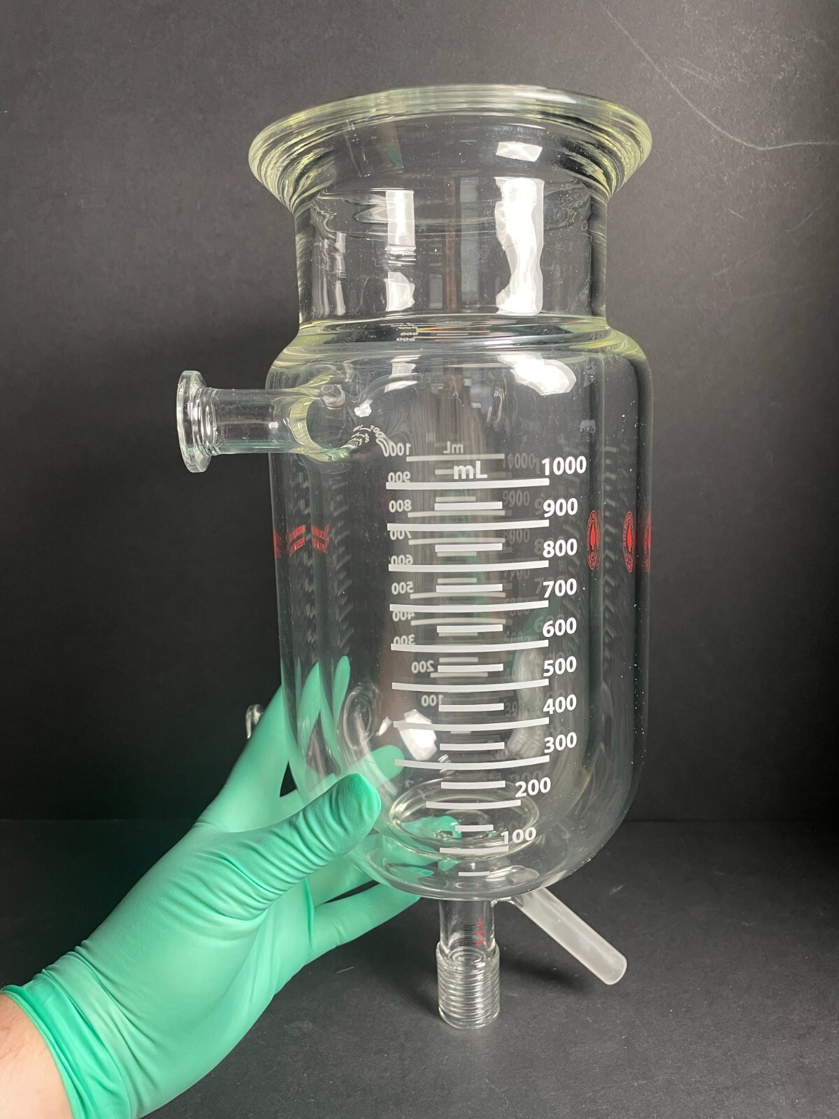 Ace Glass Jacketed Flask 1000 ml Cylindrical 100 mm Duran Flange