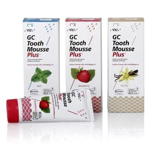 GC Tooth Mousse Plus Strawberry Mint and Vanilla Topical Tooth Cream Pack Of 10