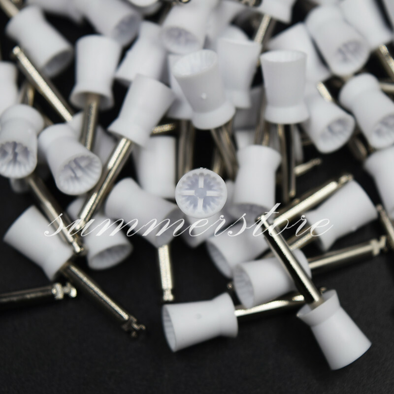 200 Pcs/2 Boxes 4 Webbed+6 Webbed White Polisher Dental Rubber Polishing Cup
