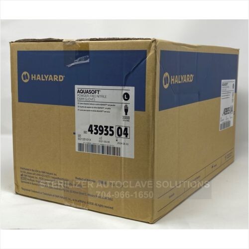 Halyard AQUASOFT* Nitrile Exam Gloves 43935 – CASE of 3000 LARGE
