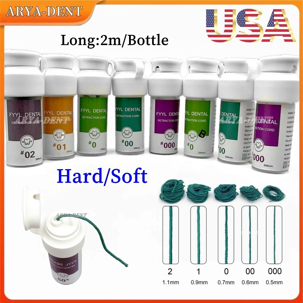 2m/Box Dental Thread Gingival Retraction Cord Knitted Cotton Gum Line Hard Soft