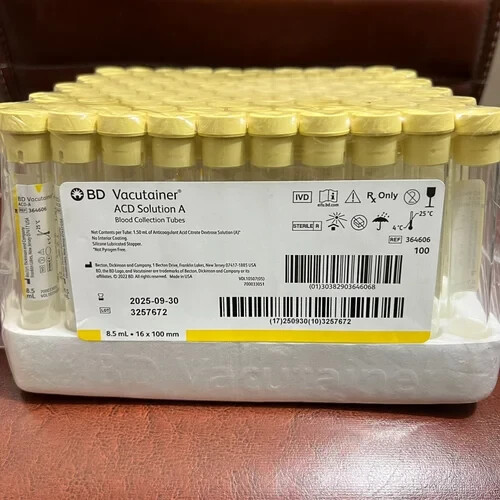 PRP TUBES, LIQUID ACD TEST TUBES ( 8.5ML ) PACK OF 100 TUBES -FREE SHIPPING