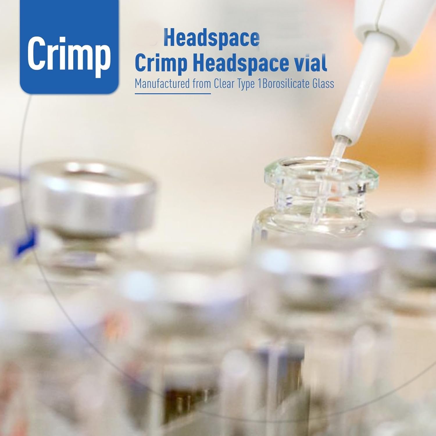 100pcs 10ml Sample Vials Clear Glass Bottle 20mm Crimp Top Headspace Vials New