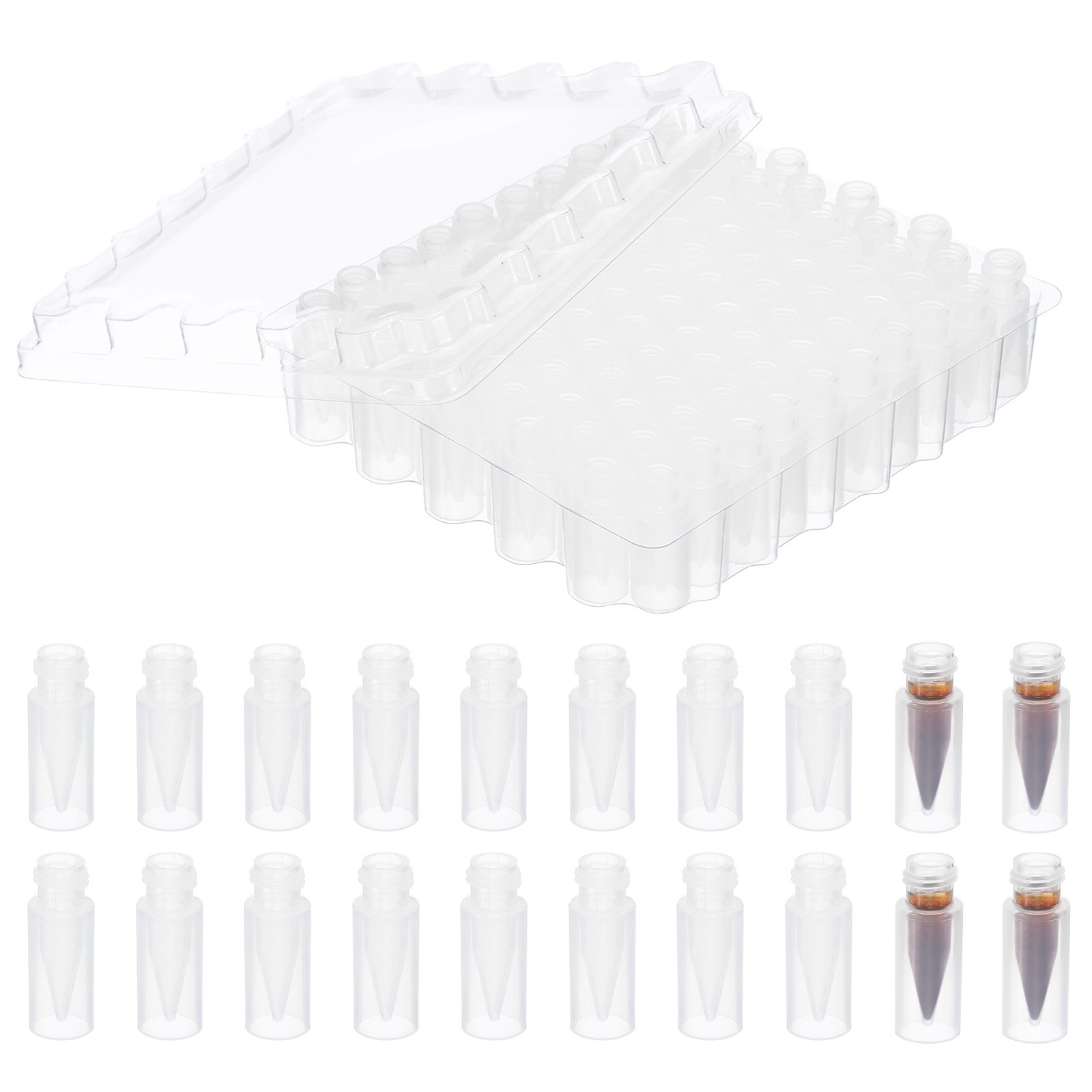 100Pcs 0.3ml Autosampler Vial Polypropylene Screw Top Vials 9-425 Lab Clear