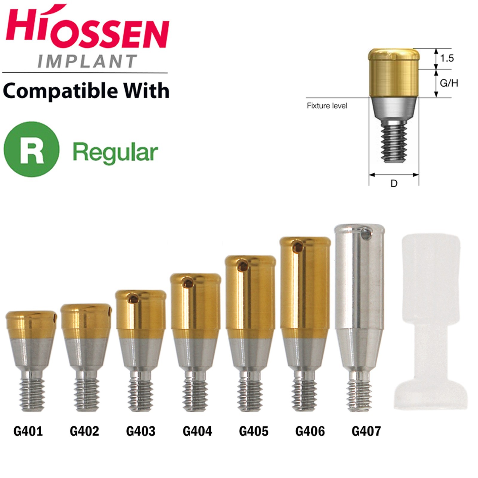 Dental Overdenture Titanium Locator Abutment For Multi Implant System Attachment