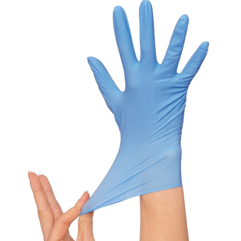 1000Pcs Blue Nitrile Exam Gloves 5.0-6.0mil Powder-Free Latex-Free Heavy Duty
