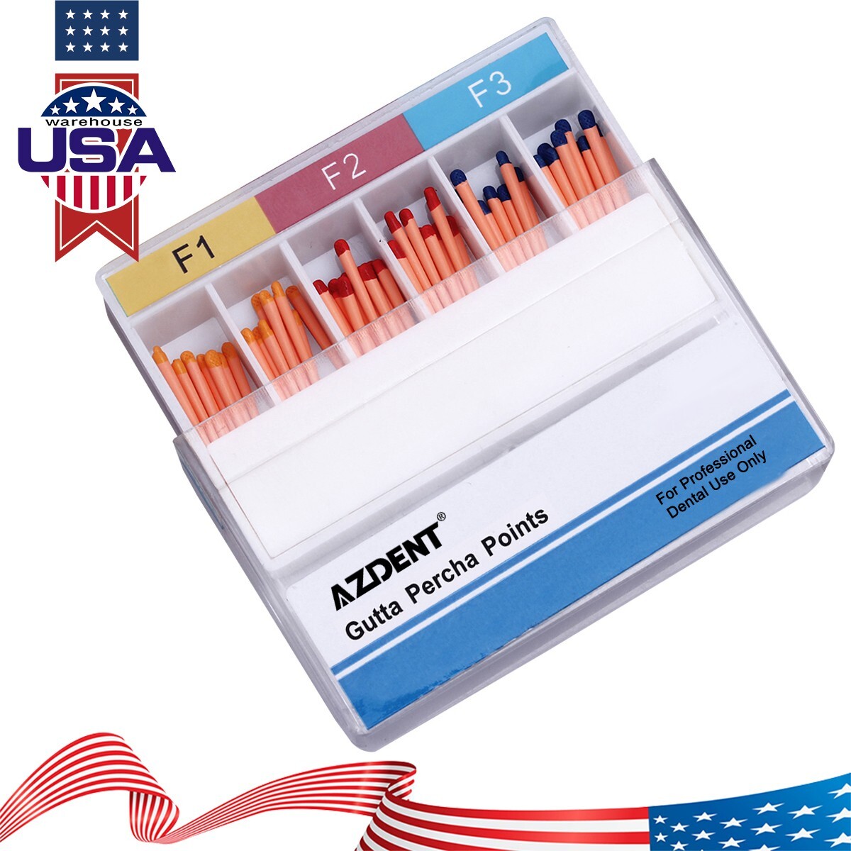 10 Pack Dental Endodontic Gutta Percha Points F1 F2 F3 for Endo Use 60pc/pack