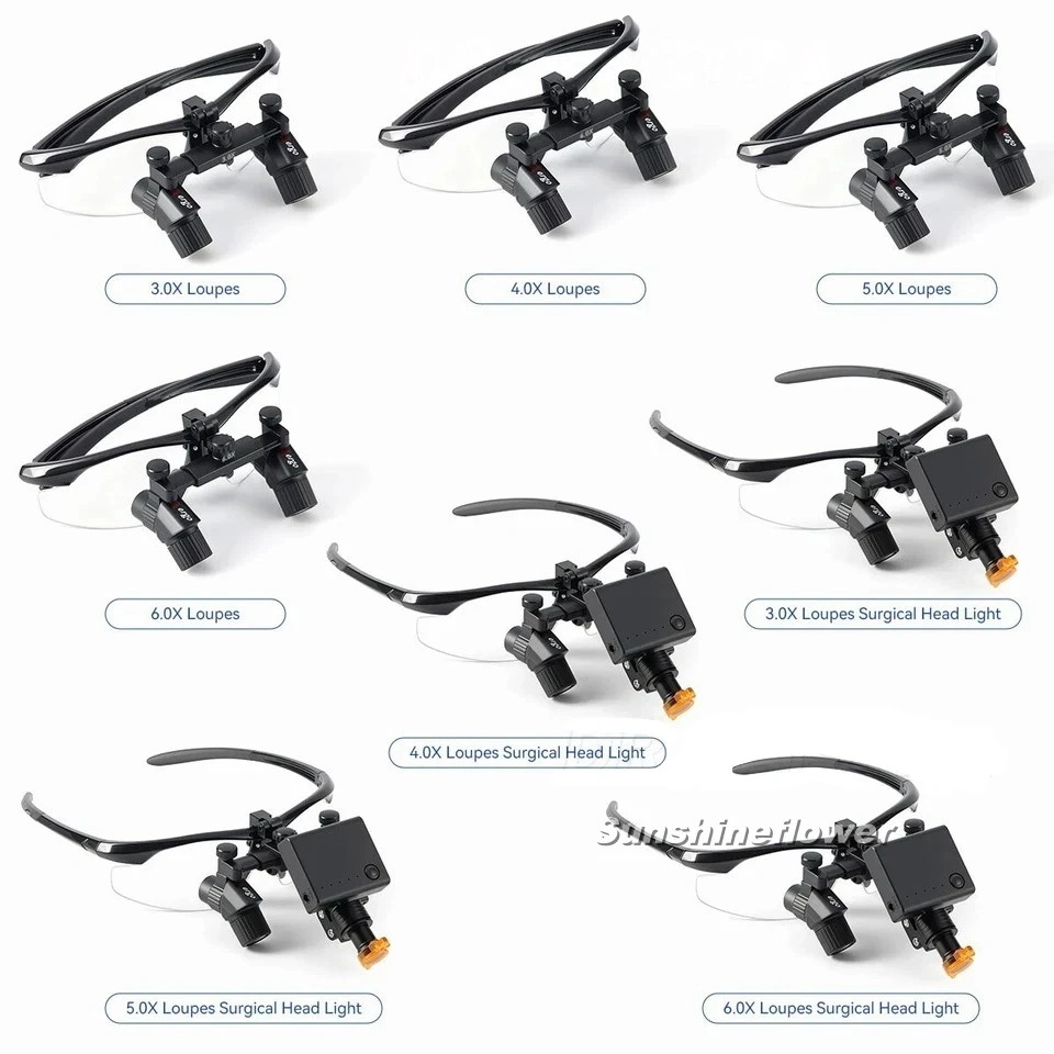 3.0x-6x Dental Surgical Medical Loupes Magnifier Binocular Ergo/LED 5W Headlight