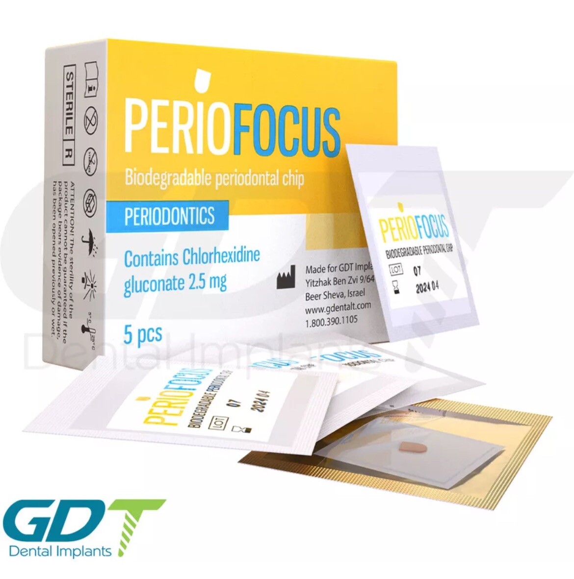 GDT Perifocus Dental Sterile Biode gradable Chlrhxdne Sponge Chip Priodntal
