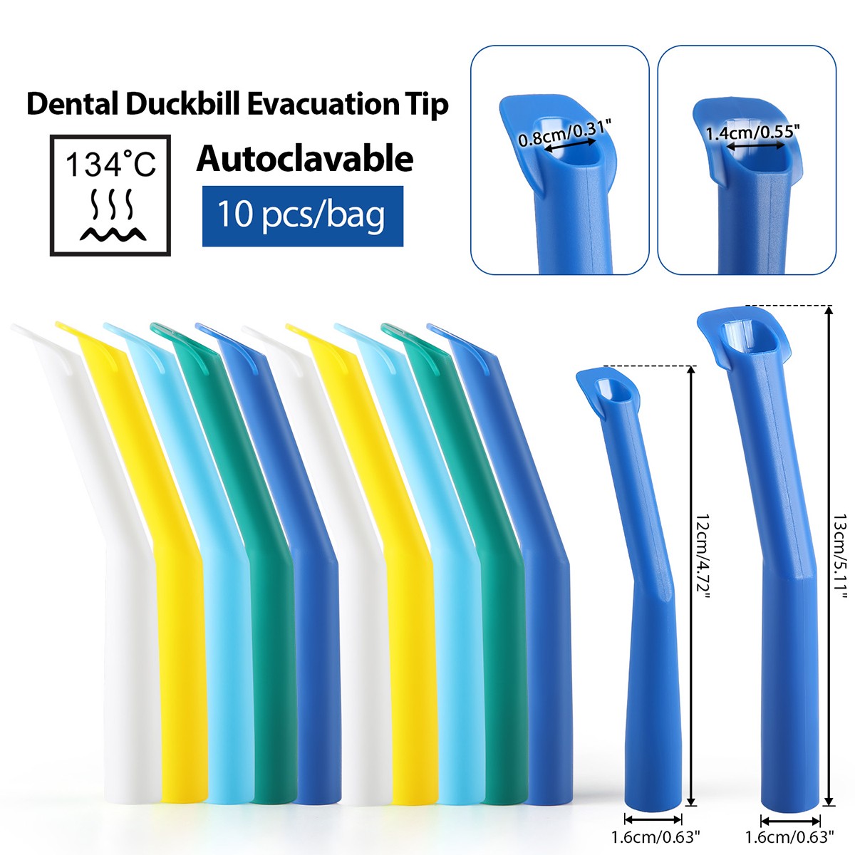 Dental Autoclavable Strong Suction Tips Duckbill Evacuation Tips Aspirator