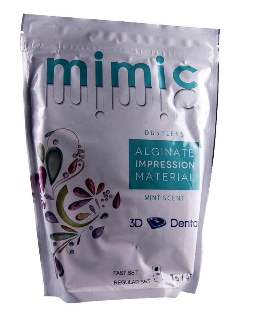 Mimic Dusless Alginate Impression Material Fast Set Mint 1 lb/bag by 3D Dental