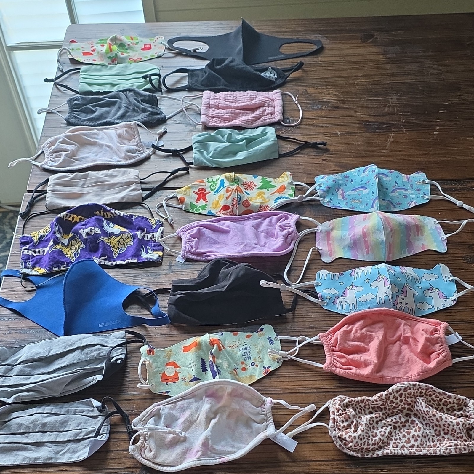 23 Reusable Cloth Face Masks -Assorted Colors & Prints, washable, & handmade