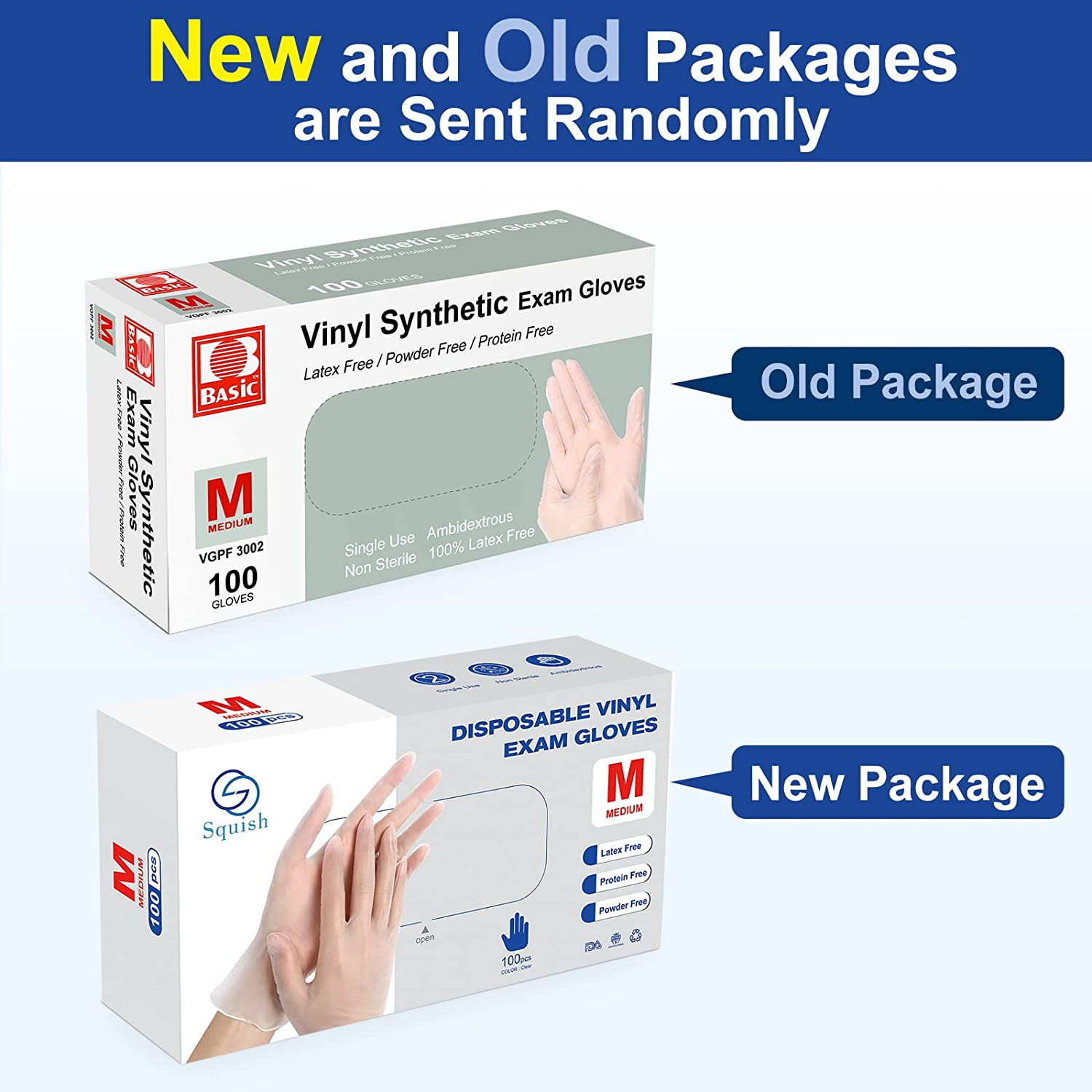 Disposable Gloves, 100 Count 4 Mil Clear Vinyl Gloves Latex Free Powder-Free Hea