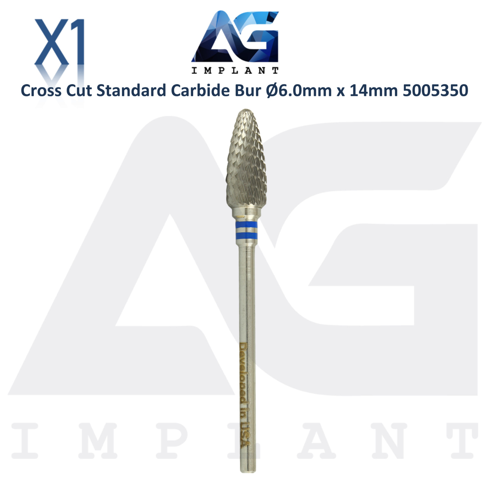 Dental Wilson Cross Cut Flame Standard Bur Ø6.0x14mm Tungsten Carbide 5005350