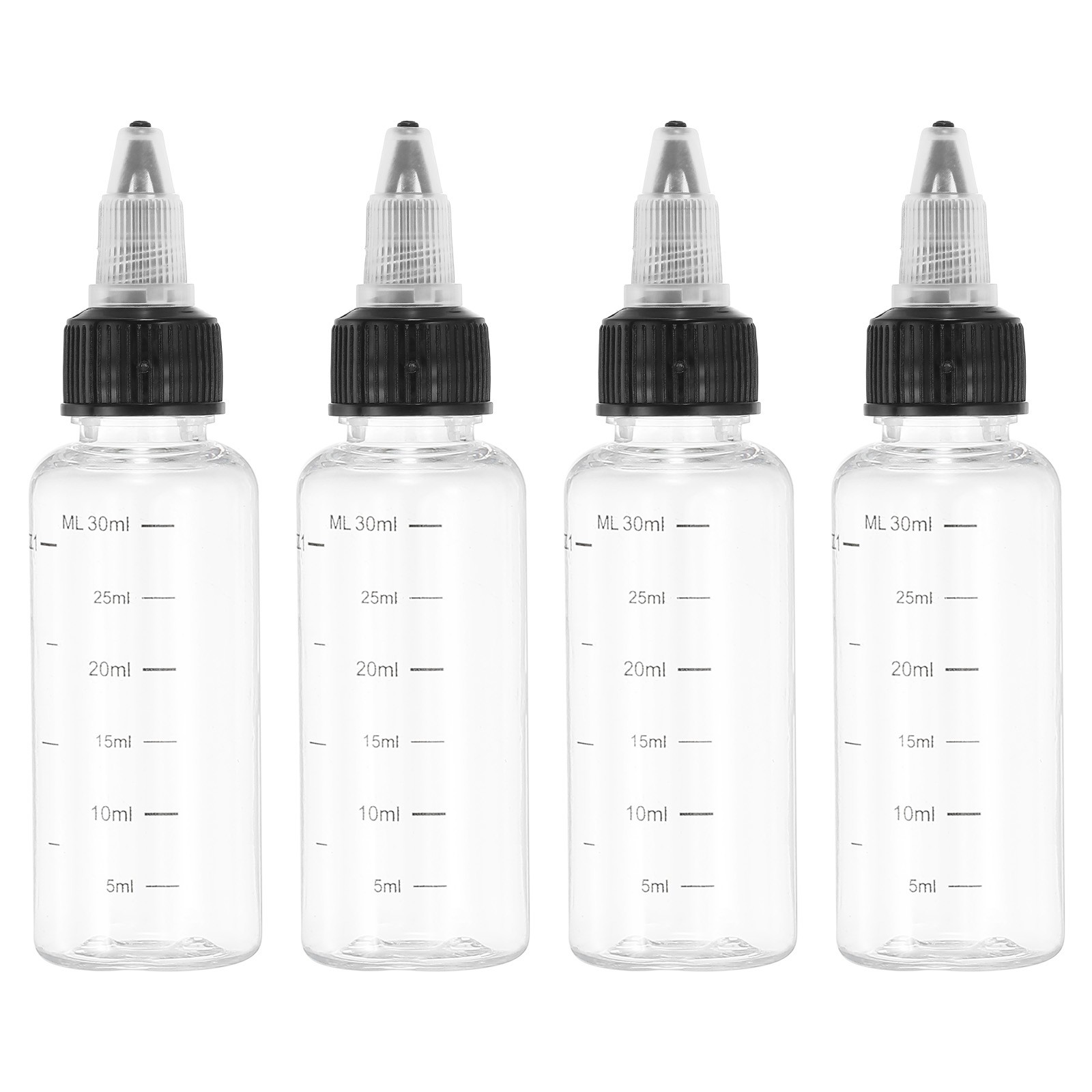 4PCS 30ml/1OZ Plastic Squeeze Bottles Dispensing Bottle, Transparent