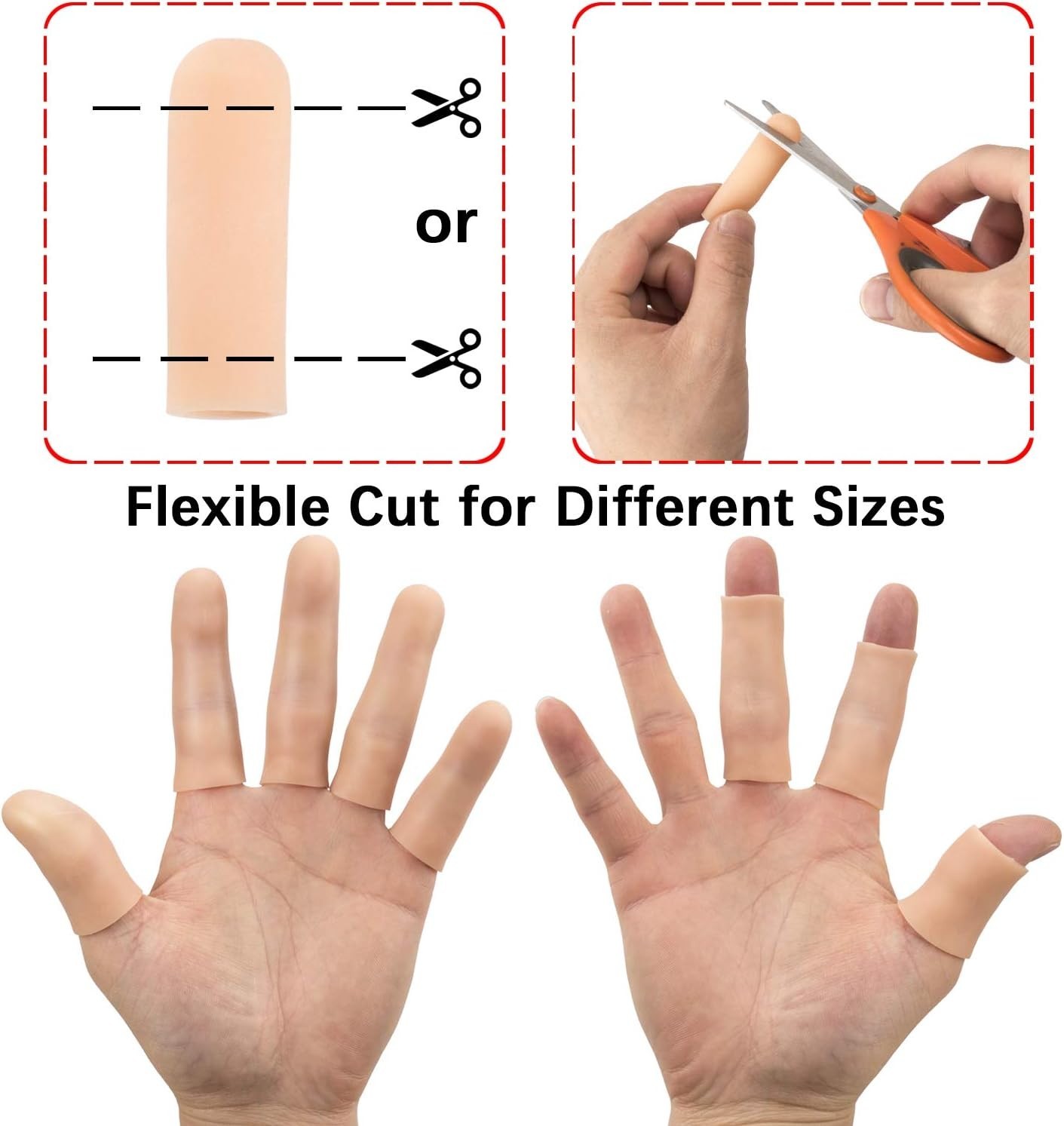 Adjustable Gel Finger Cots – Soft Silicone Covers for Arthritis & Skin Care