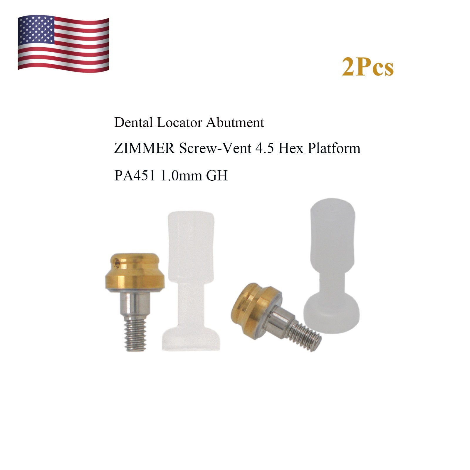 Dental Attachment Locator Abutment for Zimmer Screw-Vent 4.5 Platform 1-5.0mm H