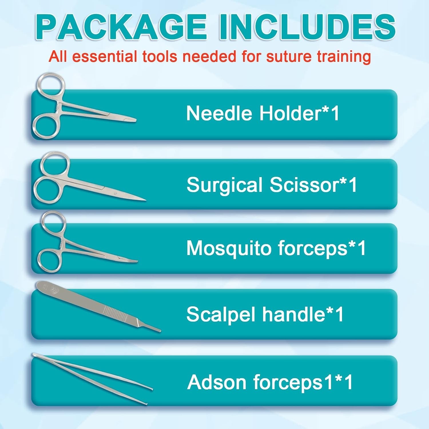 Reusable Suture Practice Kit with Realistic Pad – Perfect for Medical Students