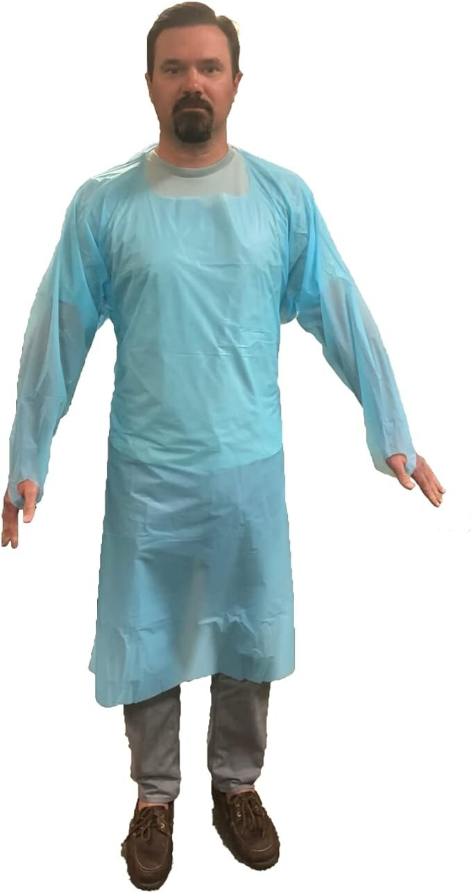 80 Pack PPE Disposable Protective Isolation Gowns Aprons Dental Polyethylene