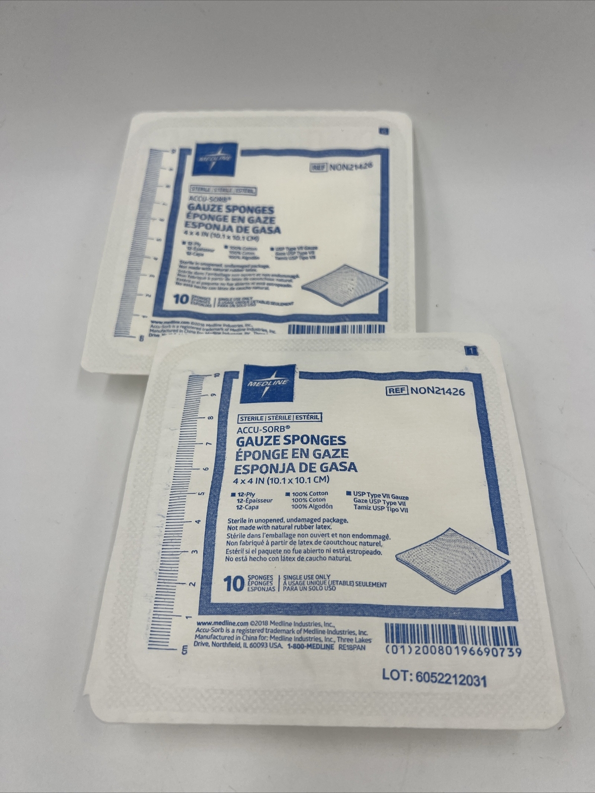 ✅ MEDLINE NON21426 20 ACCU-SORB GAUZE 4X4 SPONGES 100% Cotton Sterile 🔥Fast💨