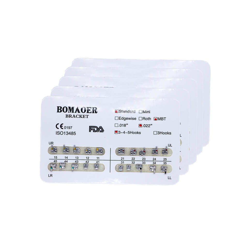 1-100×Dental Orthodontic Mental Bracket Brace Standard MBT 022 345hook 20pcs/set