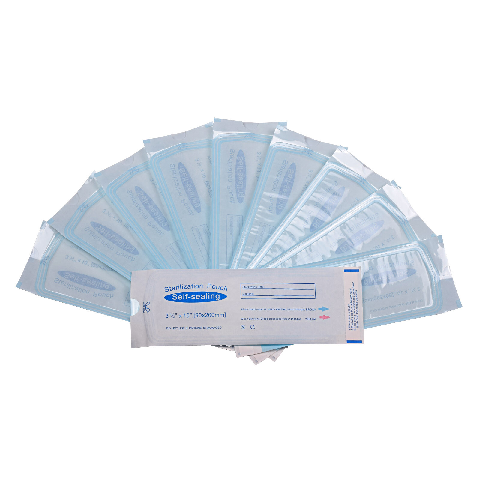 200pcs/bag Pouch BagSelf Sealing Sterilization For Dental Nail Tools 90*260mm