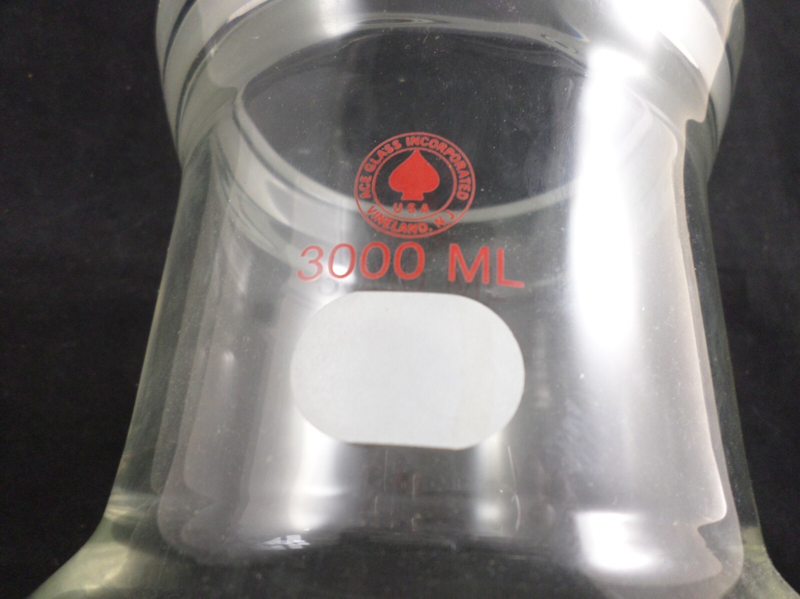 ACE GLASS 3000mL Rugged Spherical Reaction Vessel 4in Neck Diameter 1168Q01