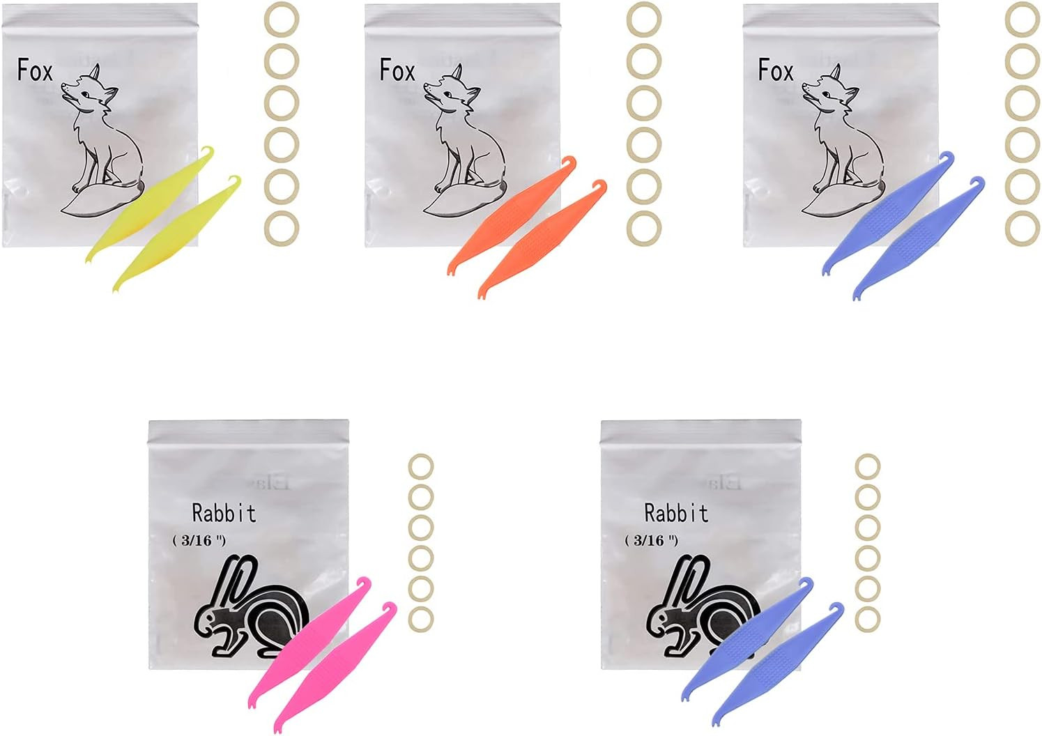 1/4 3/16 Inch 500 Pack Orthodontic Elastic Rubber Bands Medium 3.5 Ounce Disposa