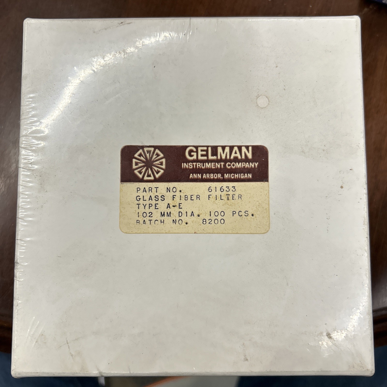 Gelman 61633 Glass Fiber Filter. 100 Pieces, 102mm Diameter