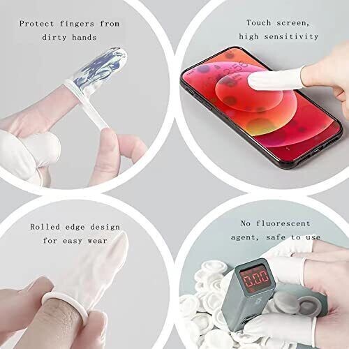 (500 PACK) Disposable Latex Finger Cots Medium Size Anti Static Durable Handmade