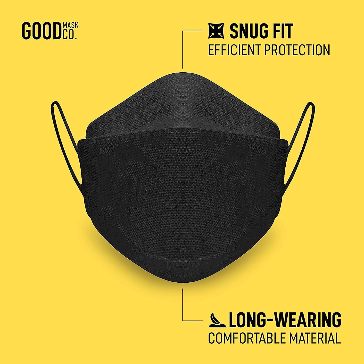 KN95 Face Mask Disposable Folding Comfortable 25 Pack Black