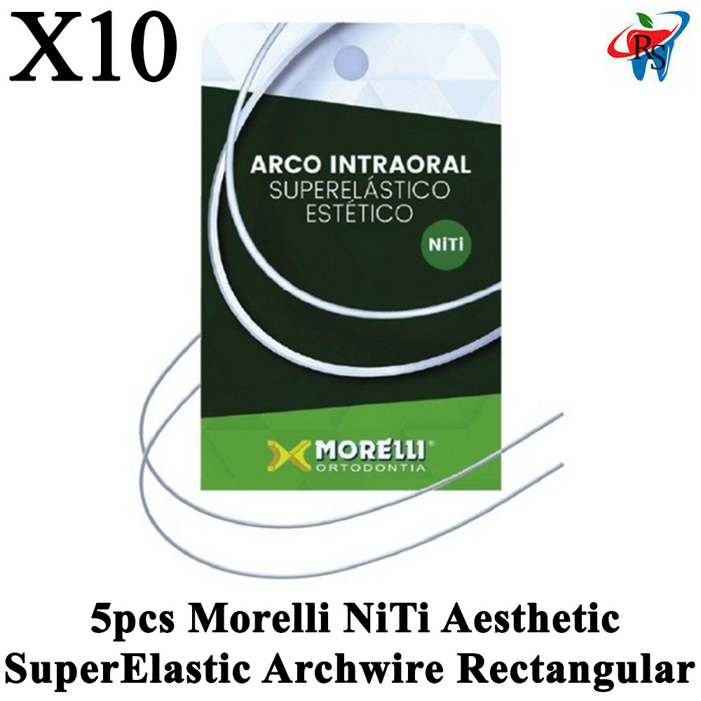 10pcs Dental Morelli NiTi Aesthetic SuperElastic Archwire Rectangular Jaw