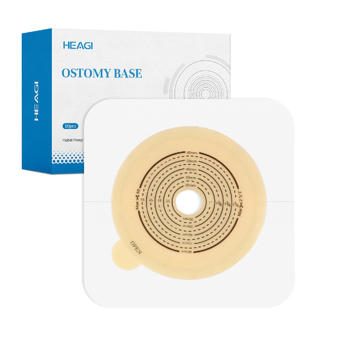 Heagimed 10 Pcs Skin Barrier Non-Woven Border For Two-Piece Colostomy Bags