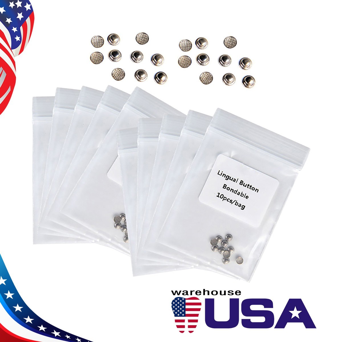 Dental Ortodoncia Botones Linguales de Base Redonda Bonda 10pzas/Bolsa