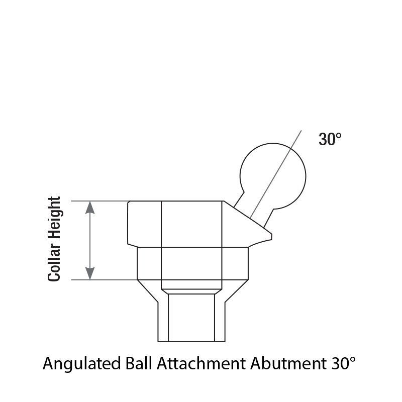 1x DSI Angulated Ball Attachment Abutment 30° Basic Kit Extra Soft Silicone Cap