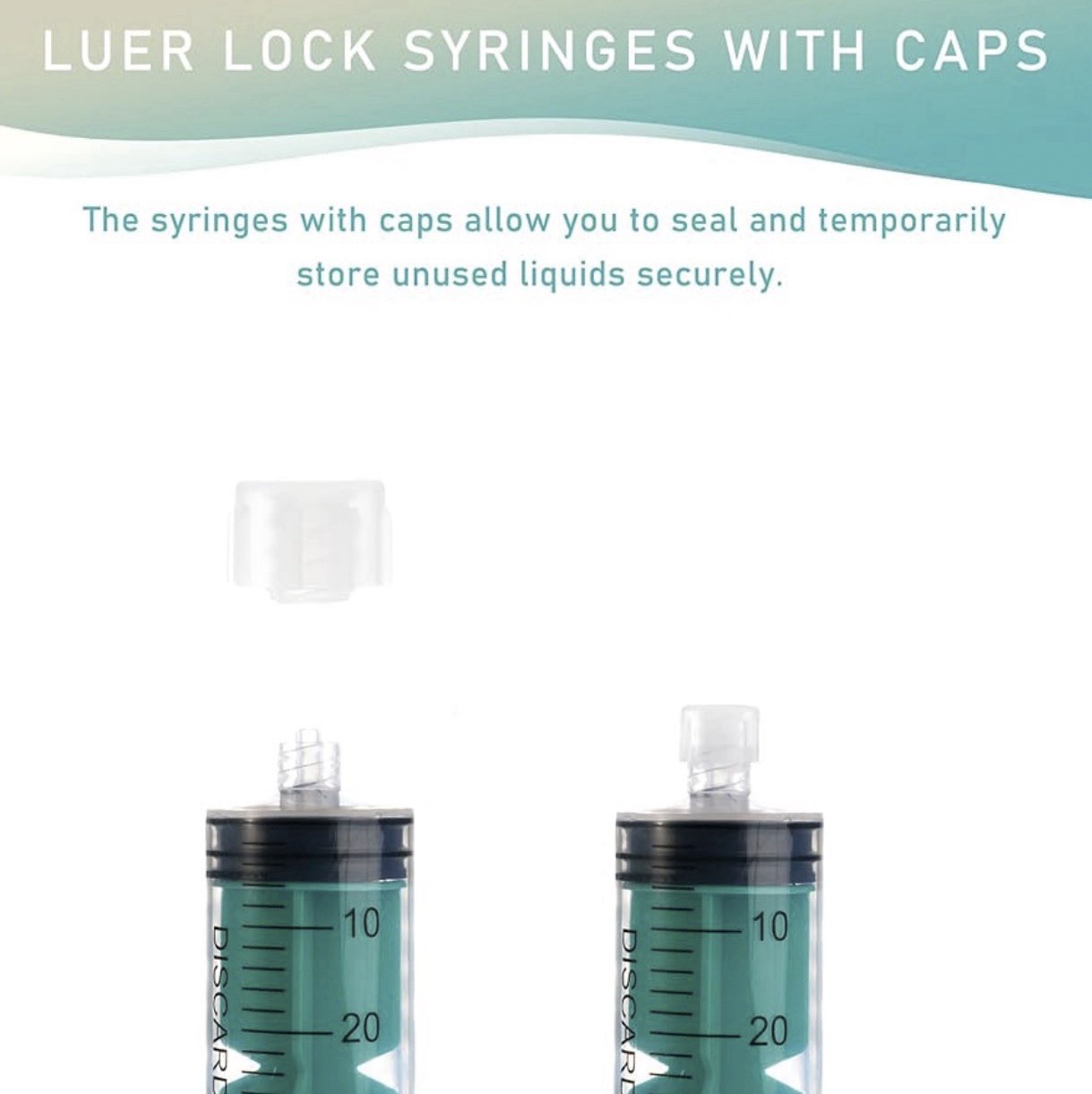 60mL Syringes (5 Pack), Sterile, Plastic, Luer Lock, W/ Cap, Individually Sealed
