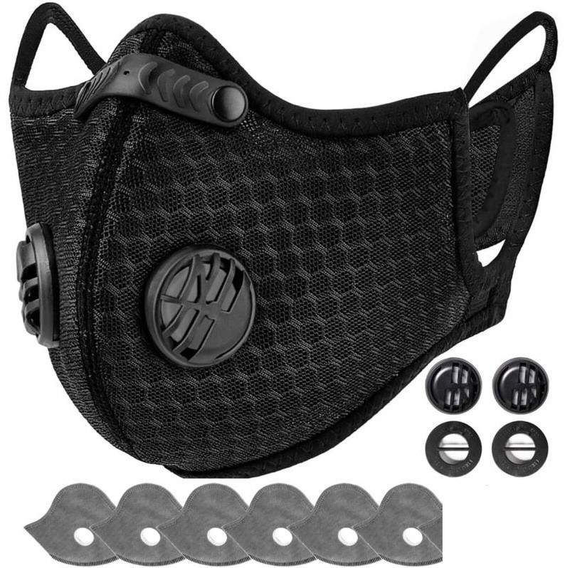 Washable Anti Pollution Facepiece Half Face Cover Respirator Mask With Filters