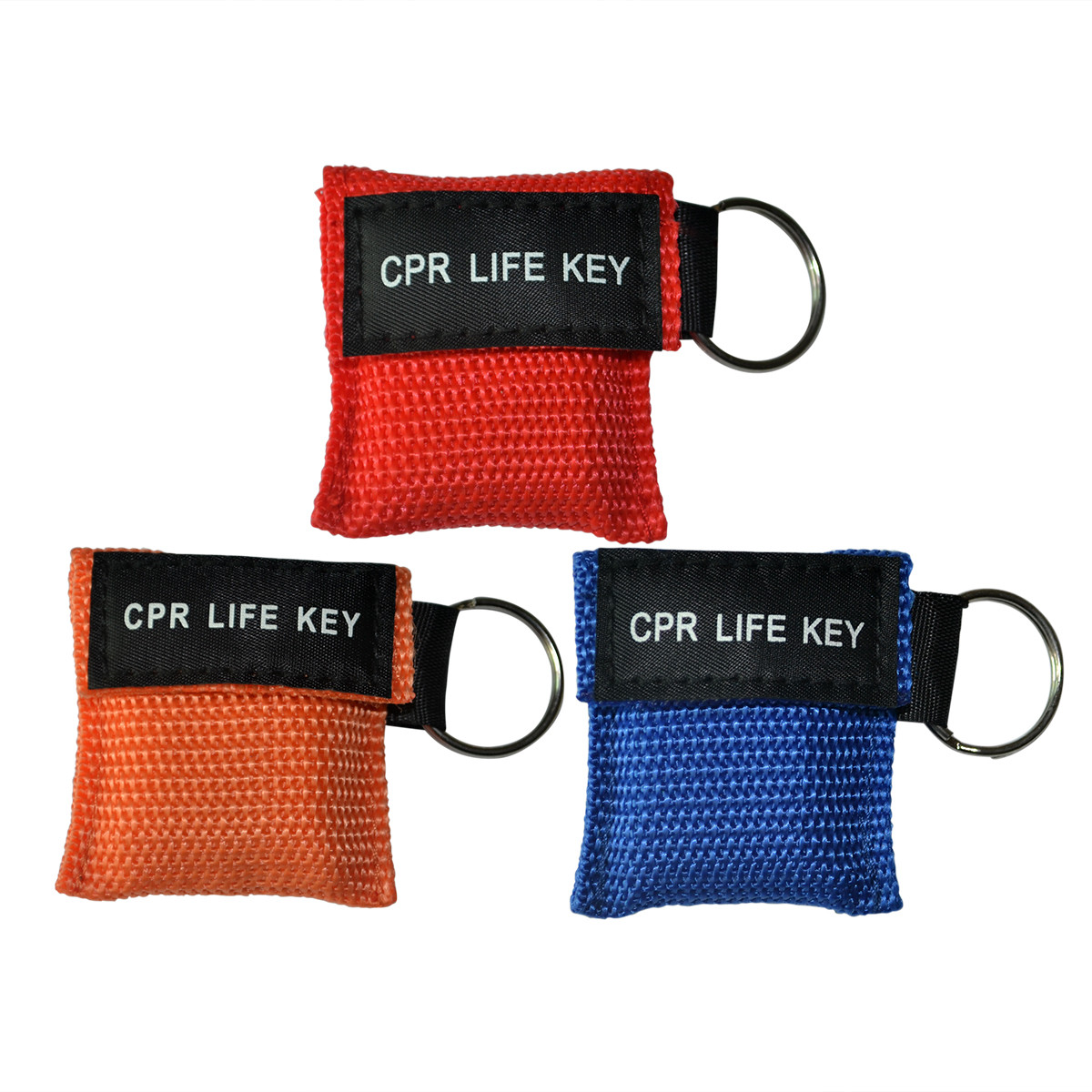120 X CPR Random Colors Transparent CPR Mask CPR FACE Shield Nylon Keychain Bags