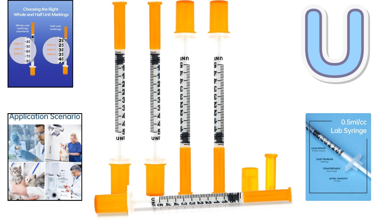 High Precision 0.5ml Syringes for Laboratory Use – 20 Individually Wrapped Units
