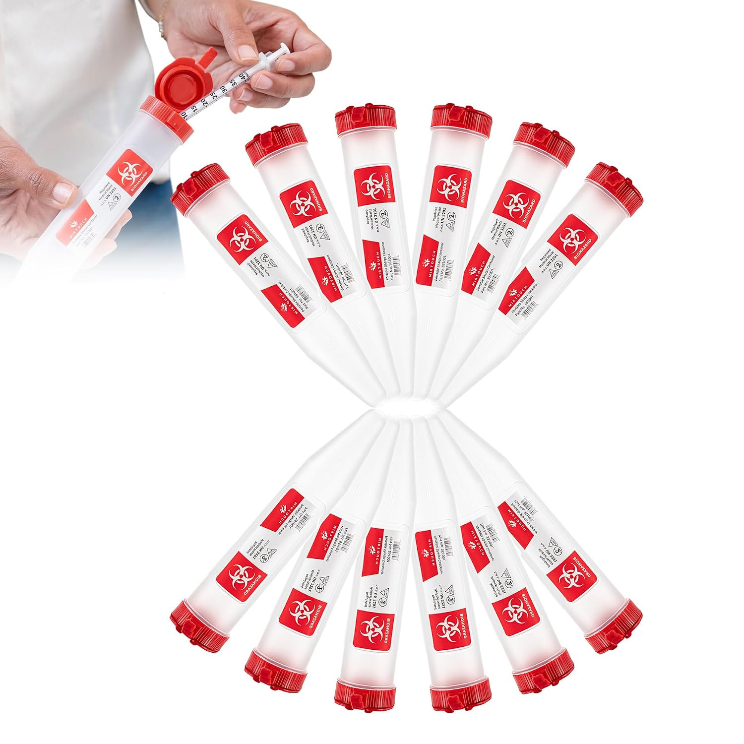 Sharps-Shuttle – Single Use Travel Sharps Container for Needles Syringes