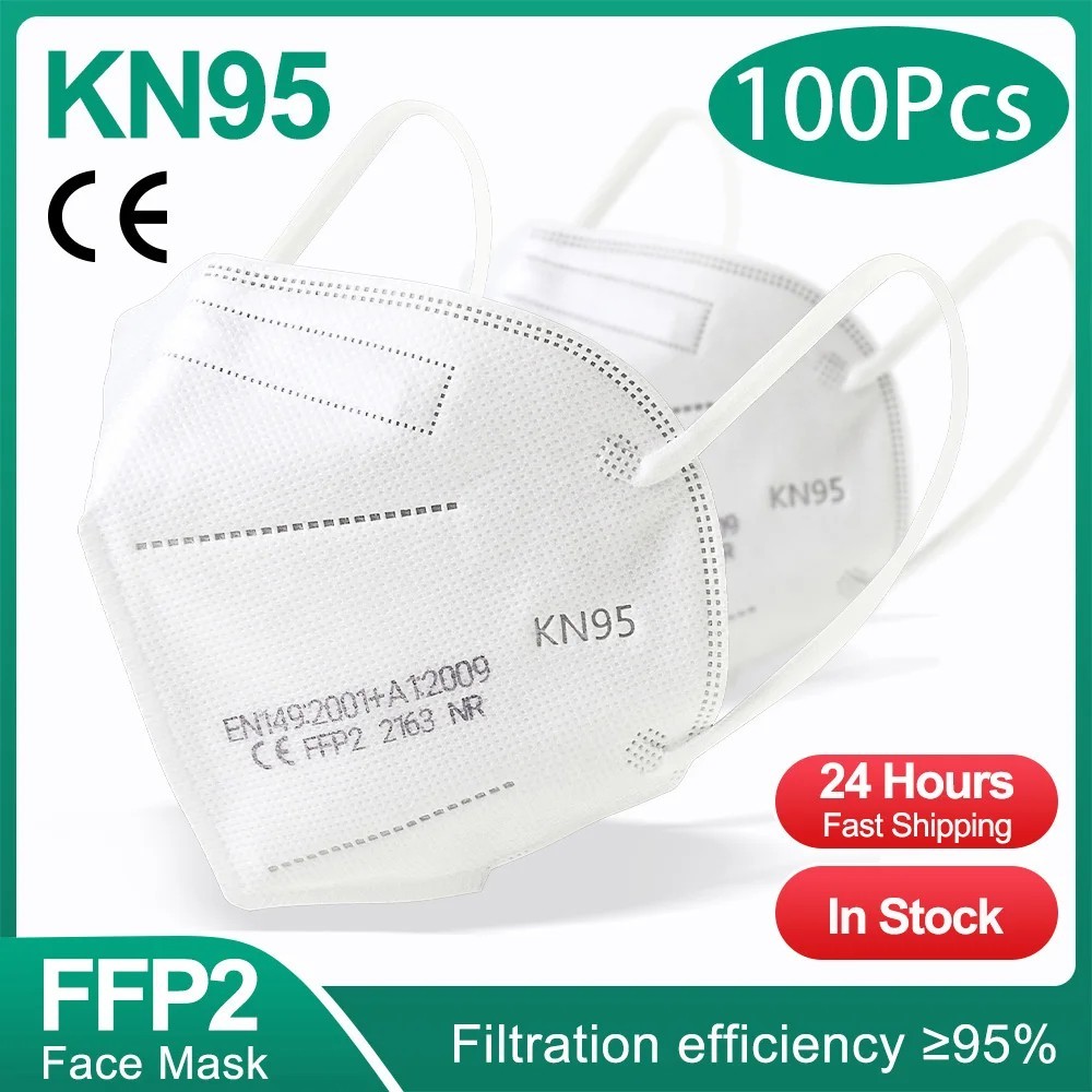 10-200PCS mascarillas fpp2 Black KN95 CE Certified FFP2 face mask