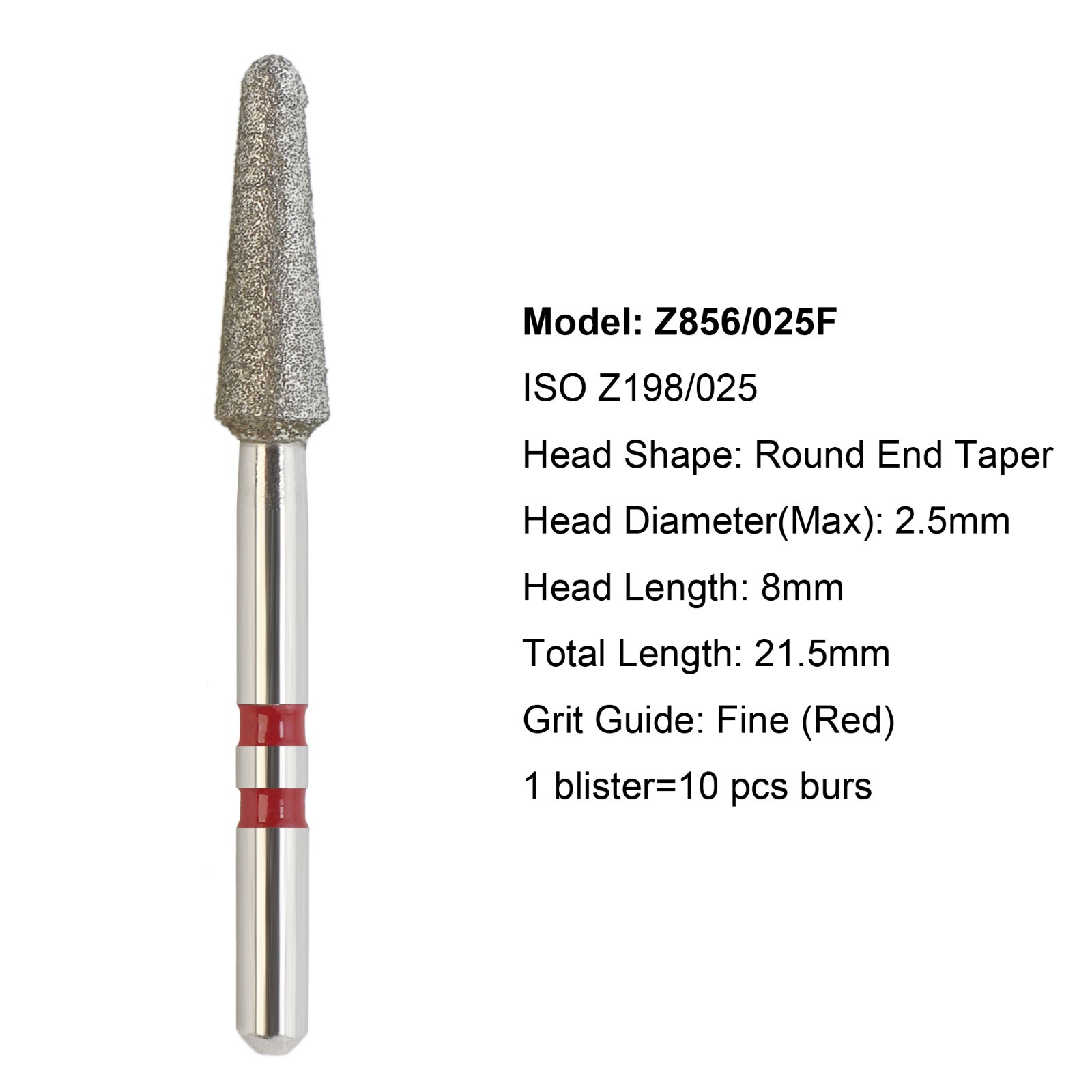Dental Diamond Burs Zirconia Cutter FG Football Ball Round End Taper Cylinder