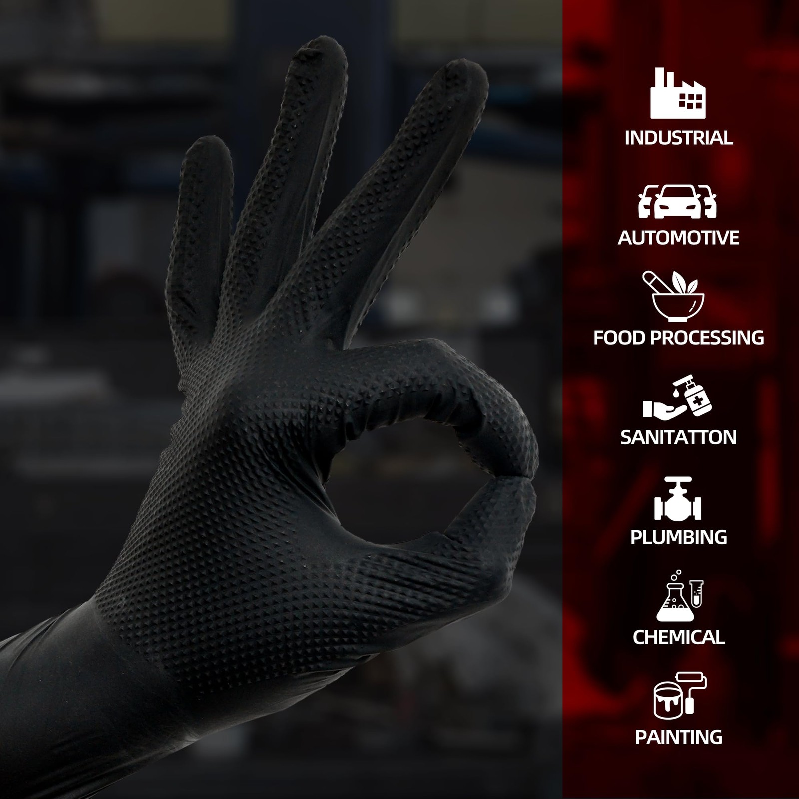 Jointown Upgraded 10 Mil Heavy Duty Nitrile Gloves Mechanic Gloves Nitrile