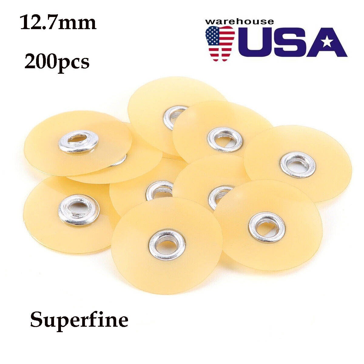200pcs Dental discs Soflex Finishing Polishing Discs 12.7mm Superfine
