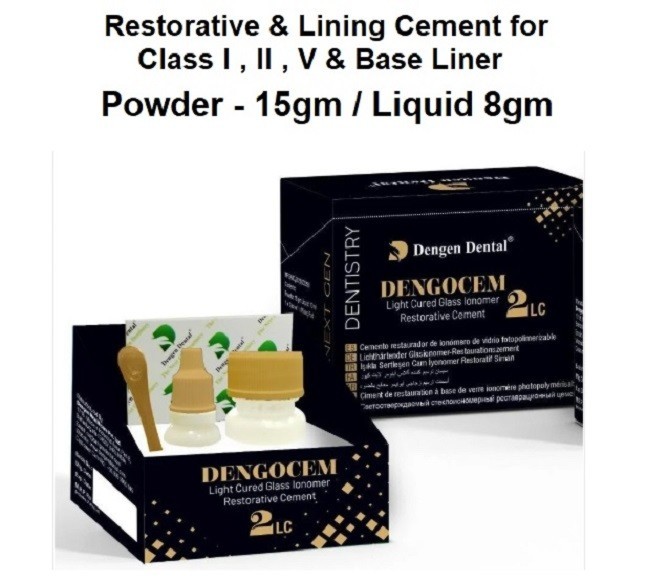 DENGOCEM 2 LC Light Cure Glass Ionomer Dental Restorative Cement class I ,II & V