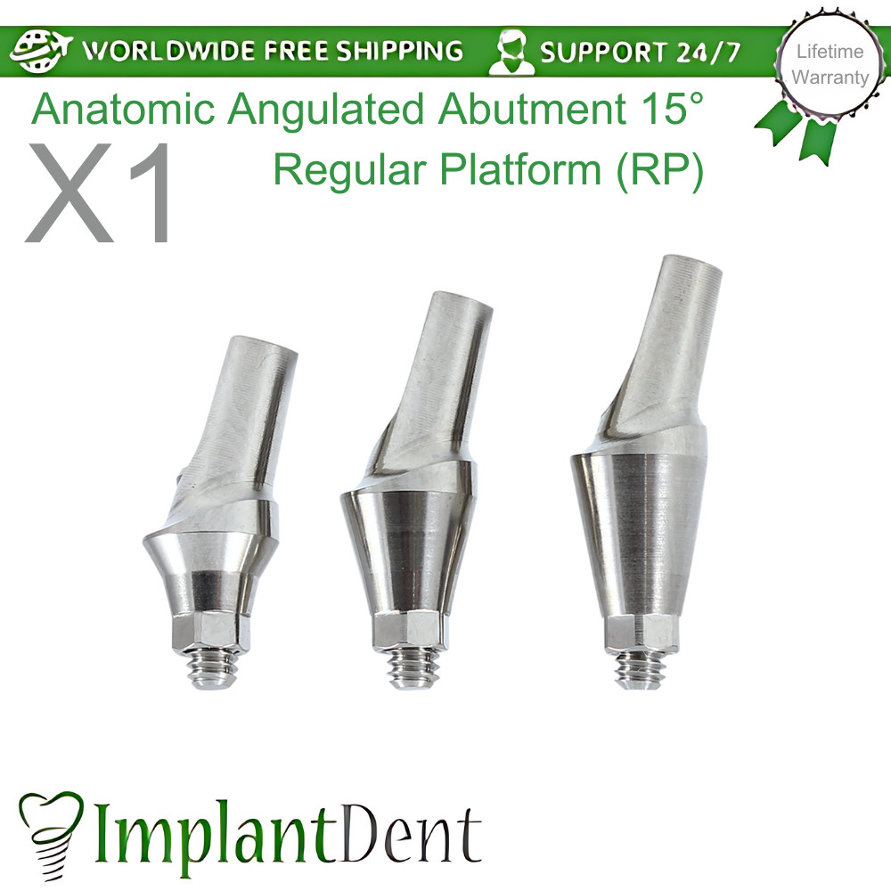 1x Anatomic Angulated Dental Prosthetics 15° Regular Platform (RP) Conical Hex
